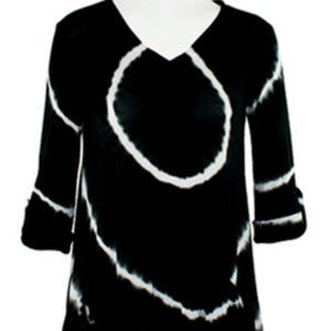 V-Neck, Shark Bite Hem with Front Pockets Tunic Top